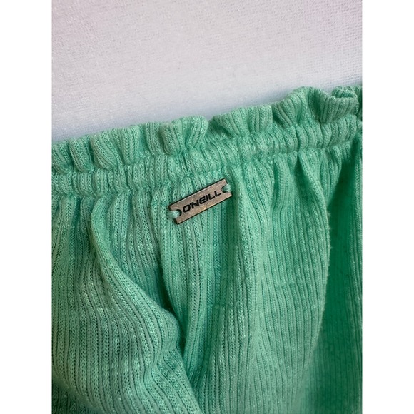 ONEILL Sz Medium Off The Shoulder Ruffle Dress Mint Green Beach‎ Cover Up - Picture 8 of 10